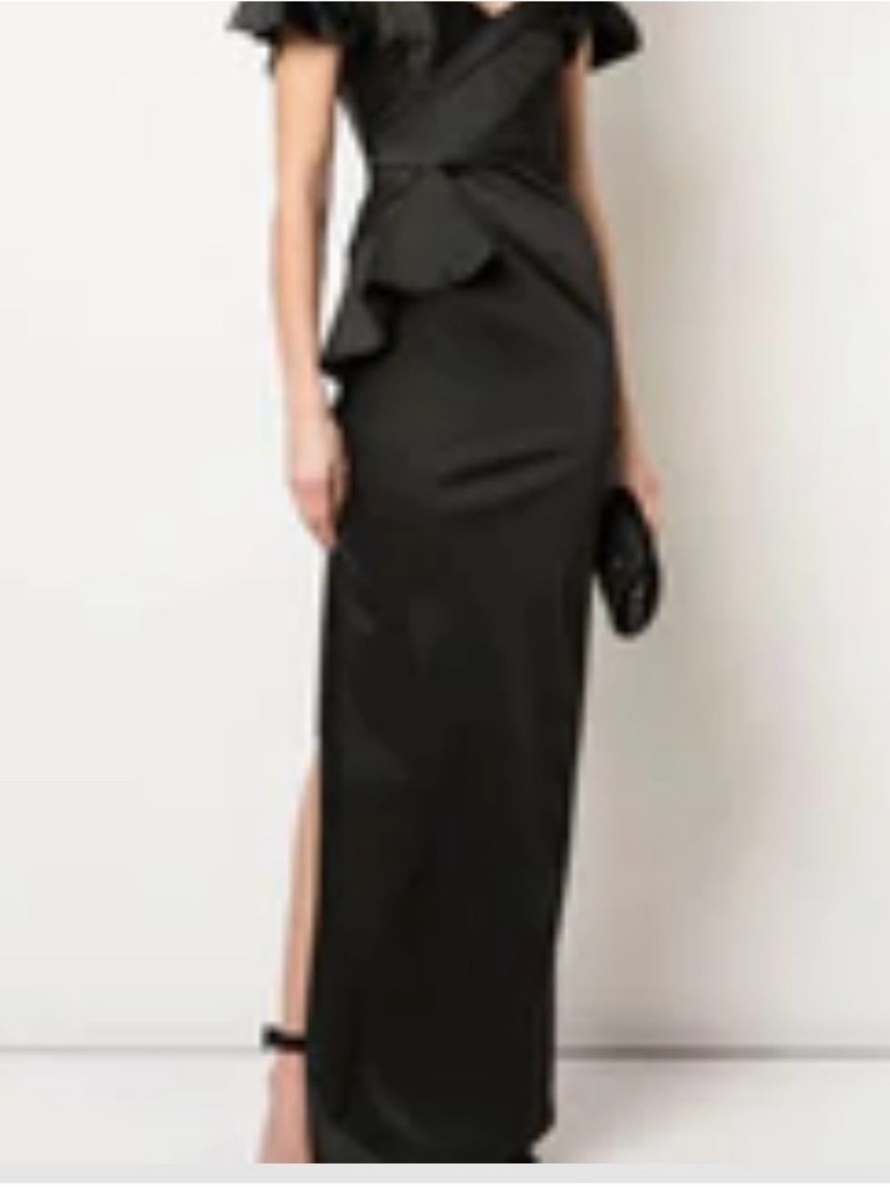 Marchesa Off-the-Shoulder Satin Draped Gown